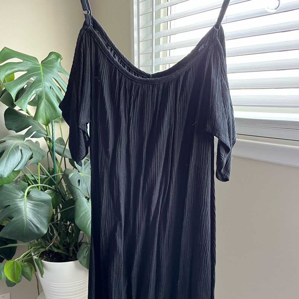 Off the shoulder black summer dress